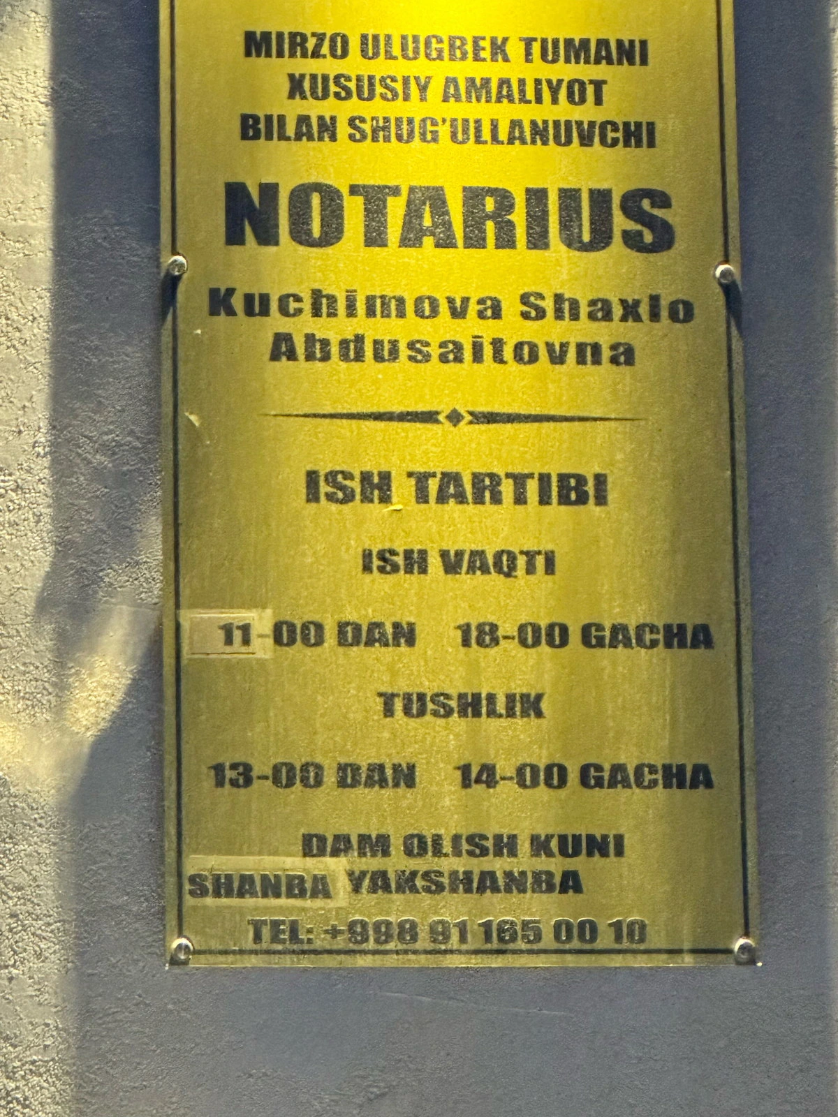 Notarius Kuchimova Sh.A.