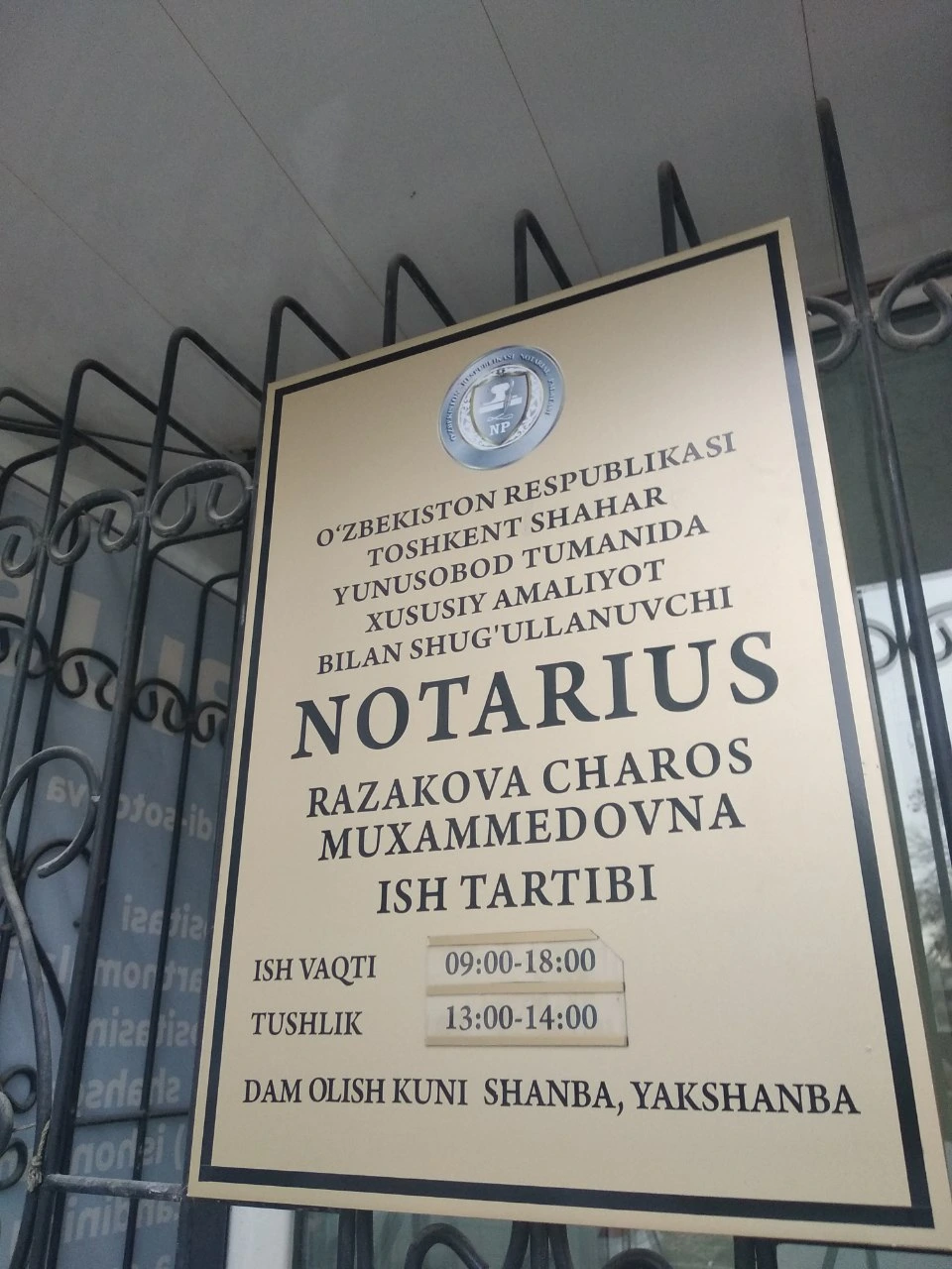 Notarius Razakova Ch.M.